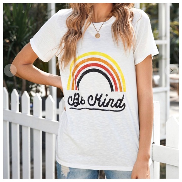 Rainbow 🌈 Letter Print Tee - Picture 3 of 4